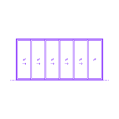 Buildings Sliding Doors Multi Slide Door Stacking 6 Panels Outline Icon Svg Set, Free Vectors File